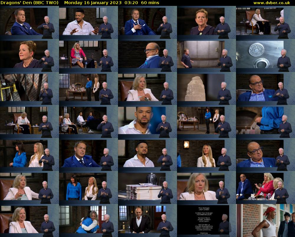 Dragons' Den (BBC TWO) Monday 16 January 2023 03:20 - 04:20