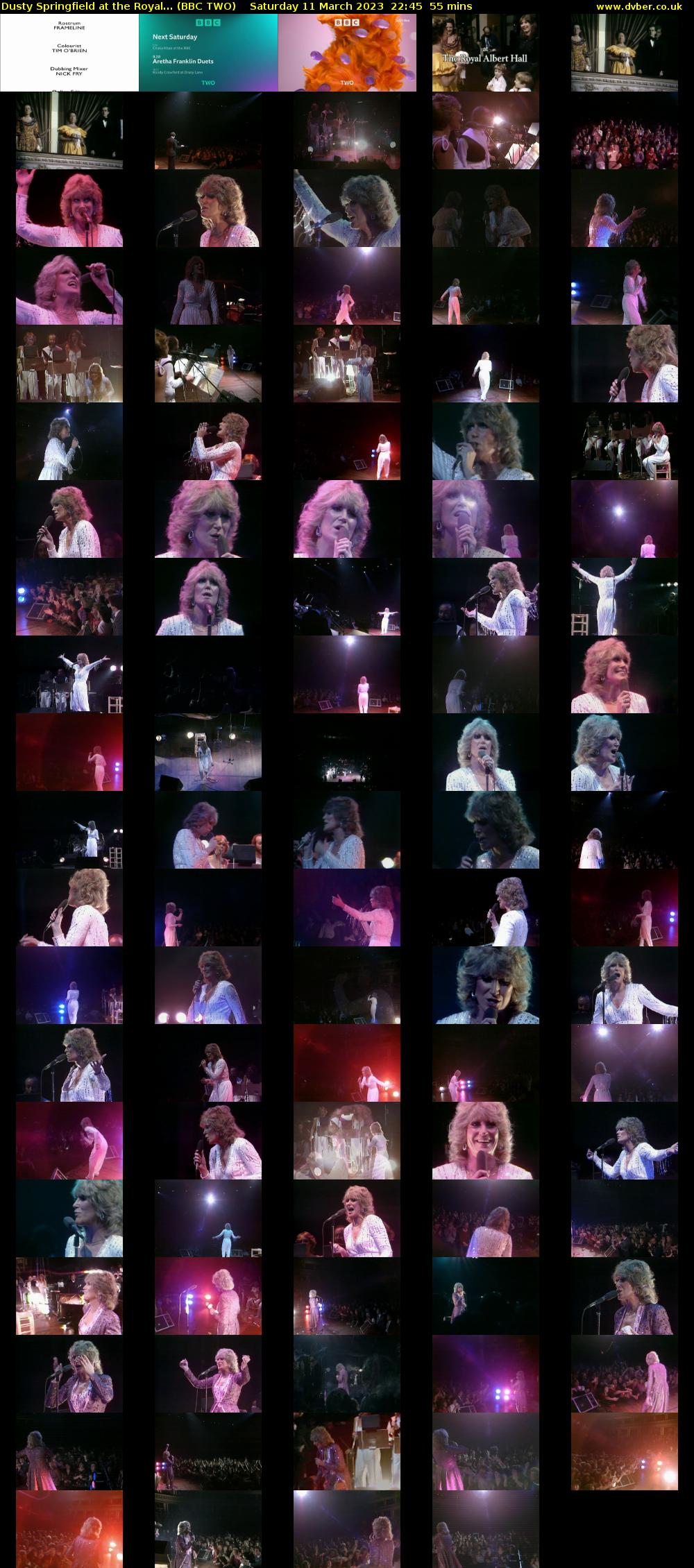 Dusty Springfield at the Royal... (BBC TWO) Saturday 11 March 2023 22:45 - 23:40
