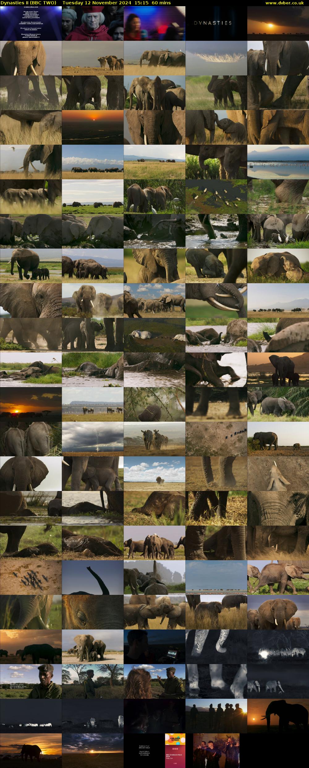 Dynasties II (BBC TWO) Tuesday 12 November 2024 15:15 - 16:15