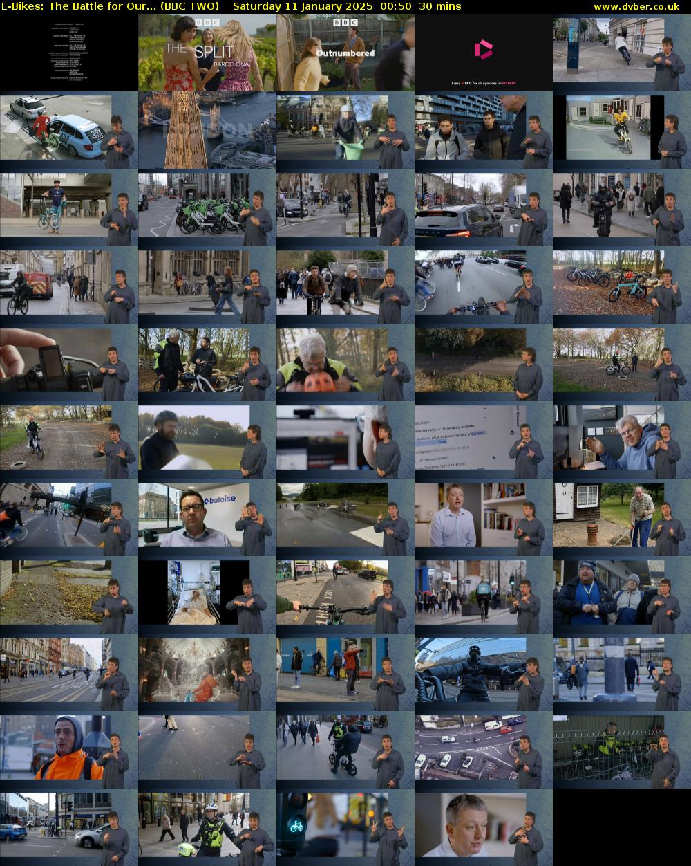 E-Bikes: The Battle for Our... (BBC TWO) Saturday 11 January 2025 00:50 - 01:20