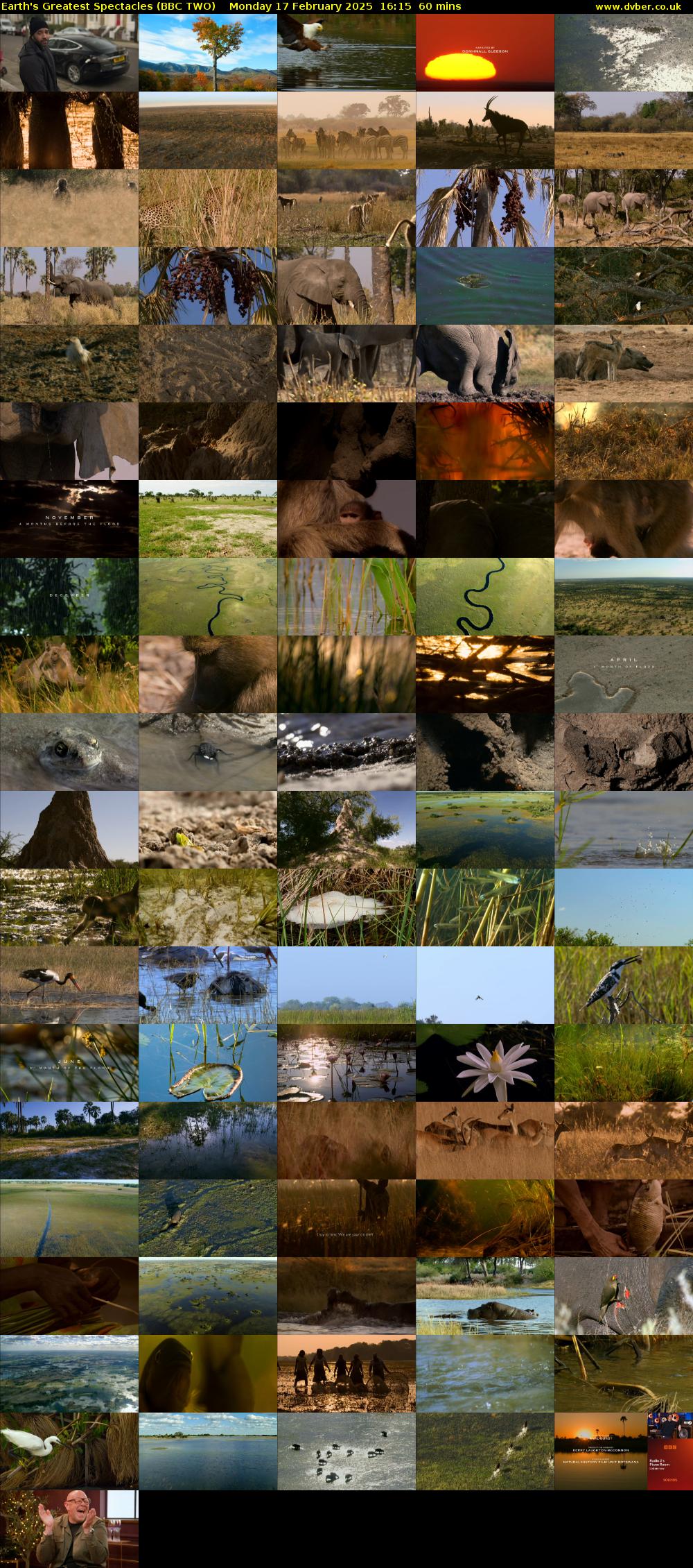 Earth's Greatest Spectacles (BBC TWO) Monday 17 February 2025 16:15 - 17:15