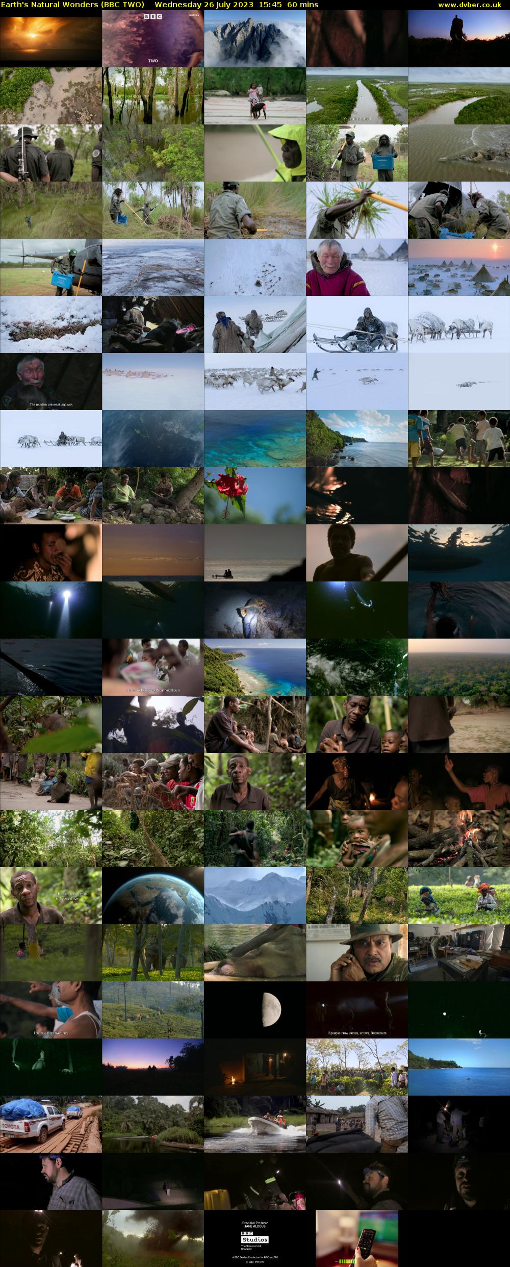 Earth's Natural Wonders (BBC TWO) Wednesday 26 July 2023 15:45 - 16:45