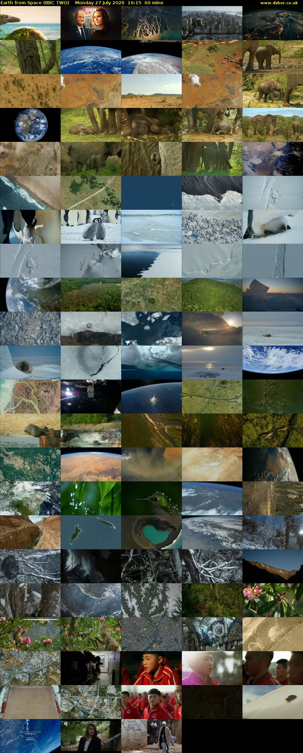 Earth from Space (BBC TWO) Monday 27 July 2026 16:15 - 17:15