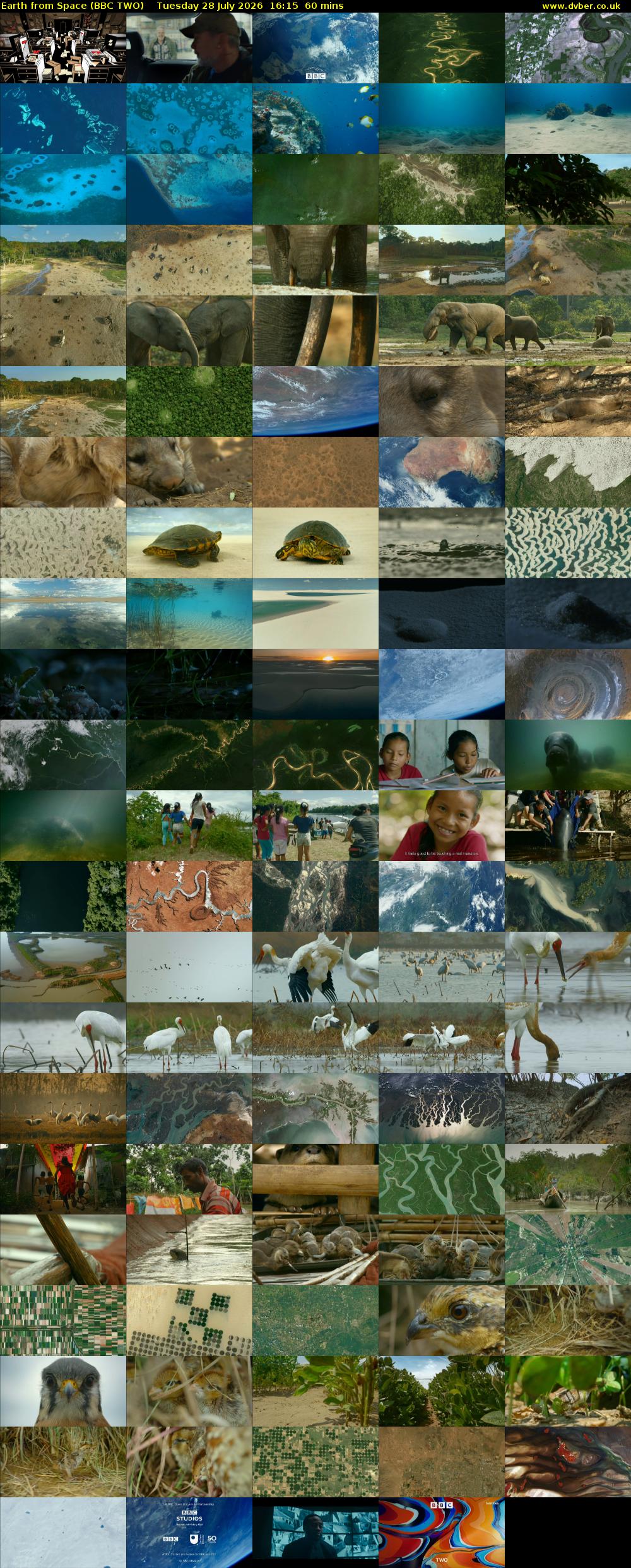 Earth from Space (BBC TWO) Tuesday 28 July 2026 16:15 - 17:15