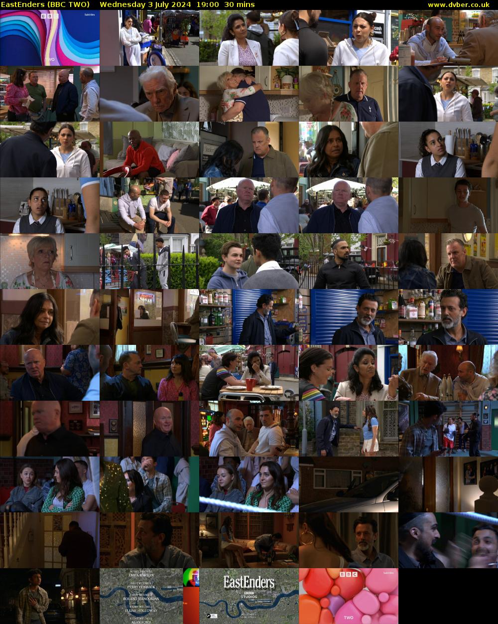 EastEnders (BBC TWO) Wednesday 3 July 2024 19:00 - 19:30