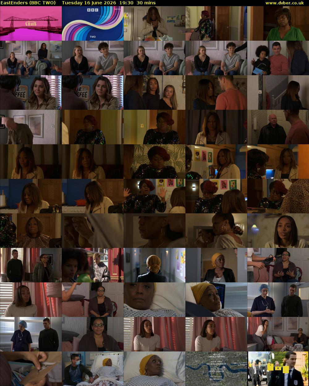 EastEnders (BBC TWO) Tuesday 16 June 2026 19:30 - 20:00