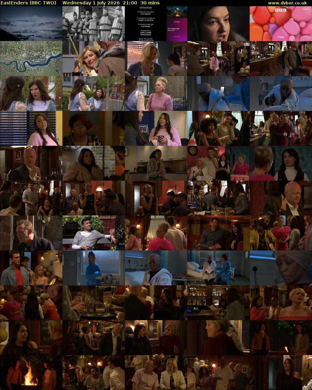 EastEnders (BBC TWO) Wednesday 1 July 2026 21:00 - 21:30