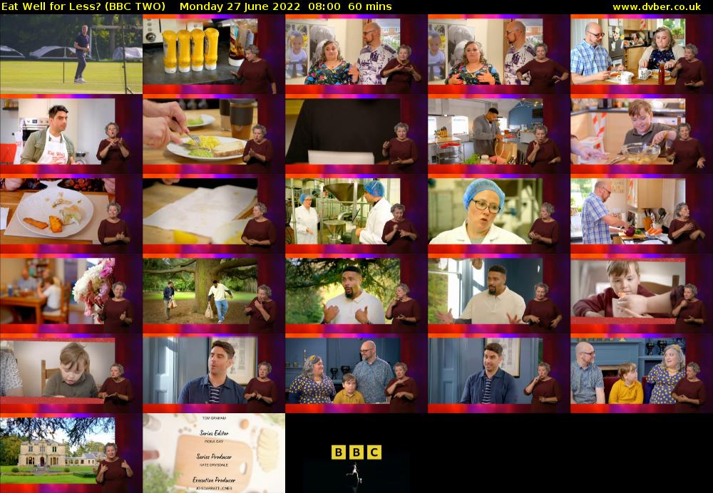 Eat Well for Less? (BBC TWO) Monday 27 June 2022 08:00 - 09:00