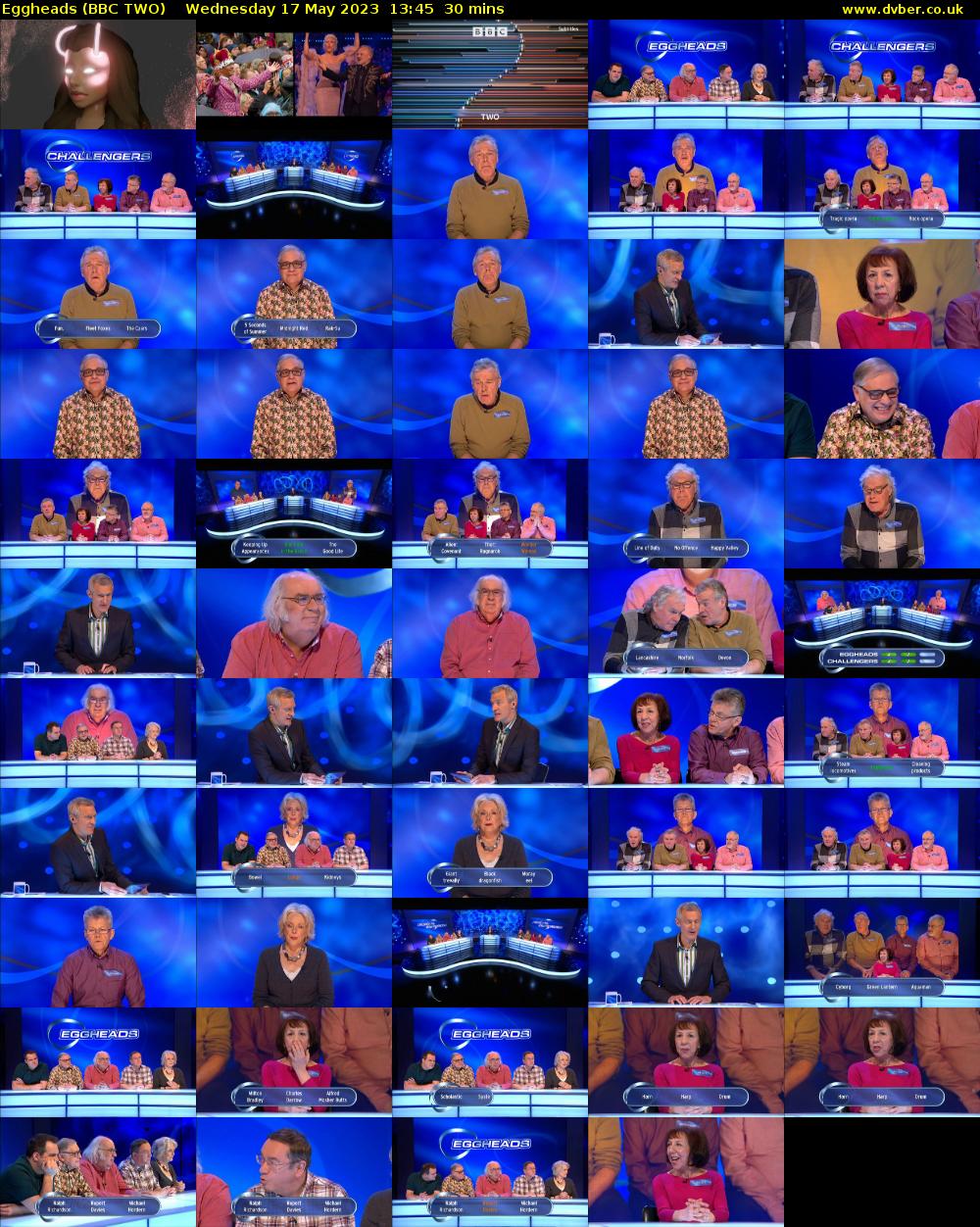 Eggheads (BBC TWO) Wednesday 17 May 2023 13:45 - 14:15