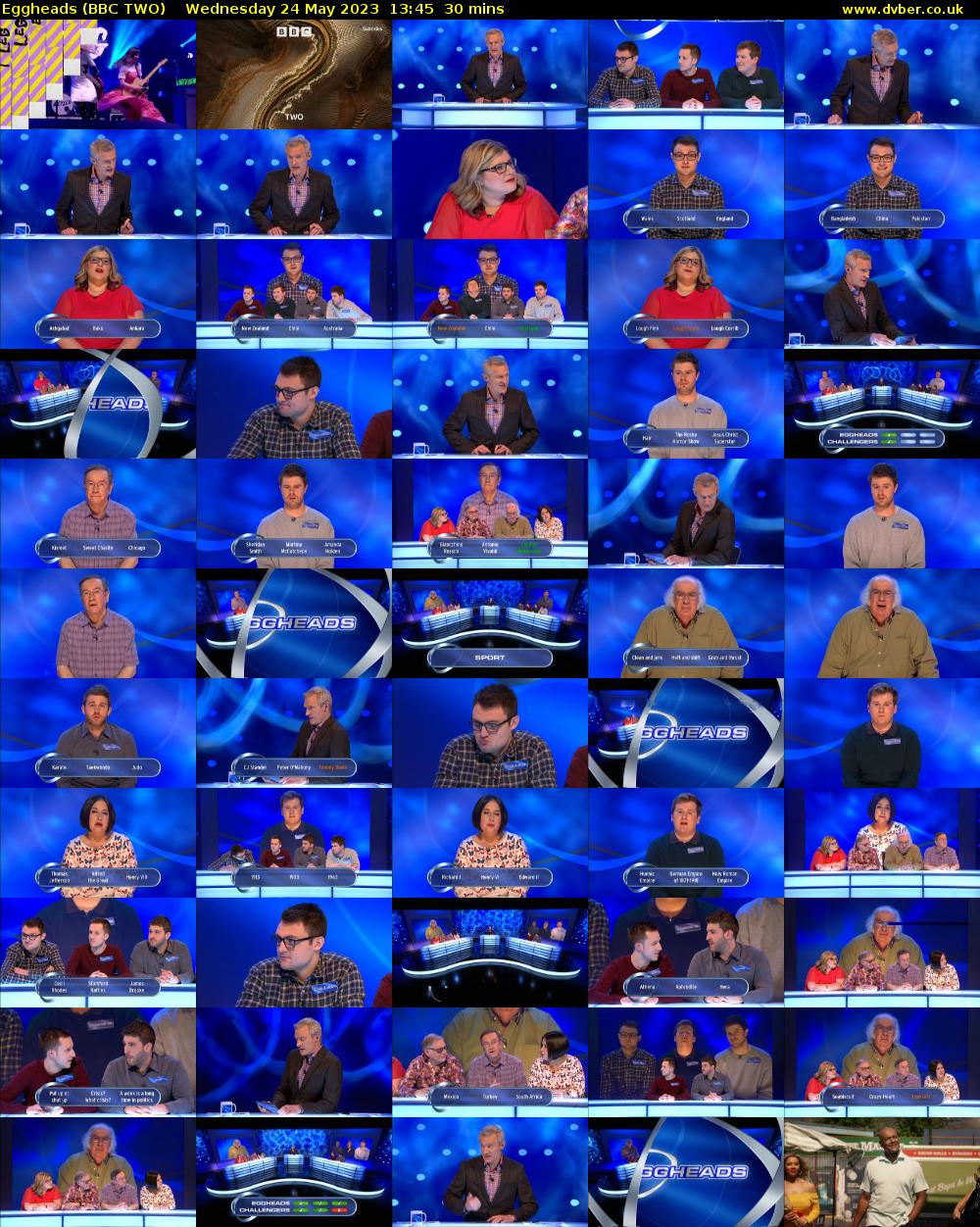Eggheads (BBC TWO) Wednesday 24 May 2023 13:45 - 14:15