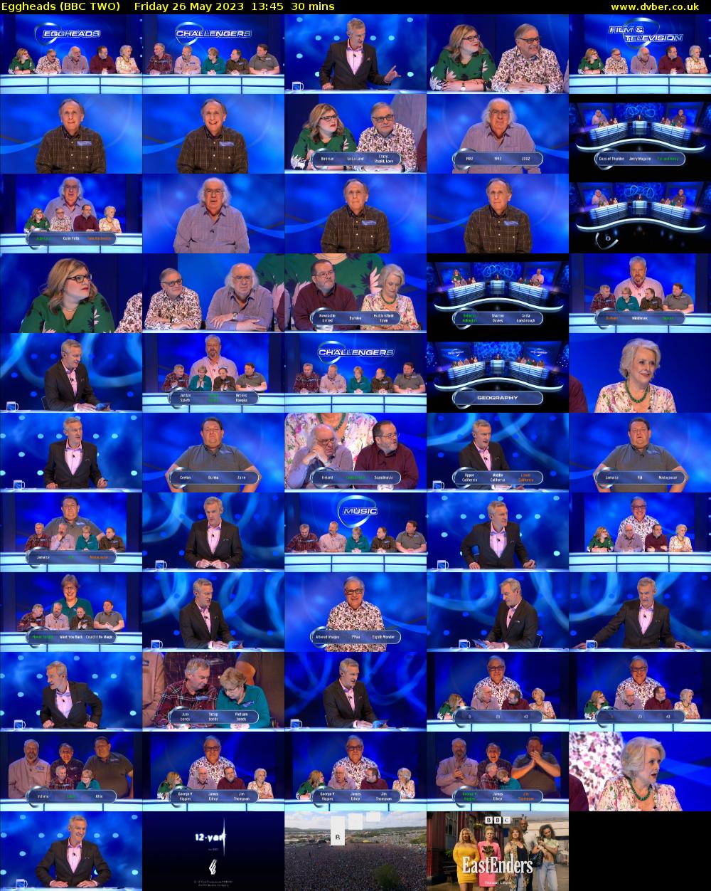 Eggheads (BBC TWO) Friday 26 May 2023 13:45 - 14:15