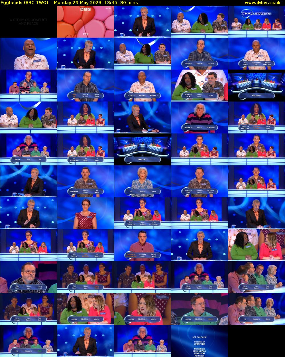 Eggheads (BBC TWO) Monday 29 May 2023 13:45 - 14:15