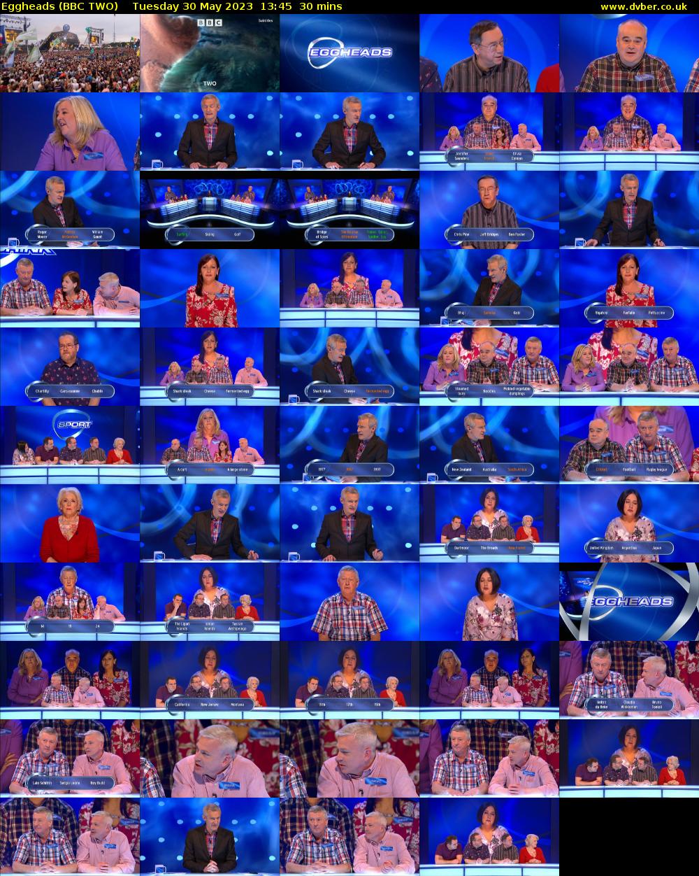 Eggheads (BBC TWO) Tuesday 30 May 2023 13:45 - 14:15