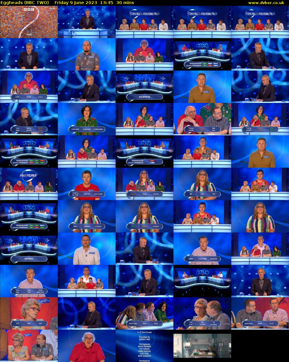 Eggheads (BBC TWO) Friday 9 June 2023 13:45 - 14:15
