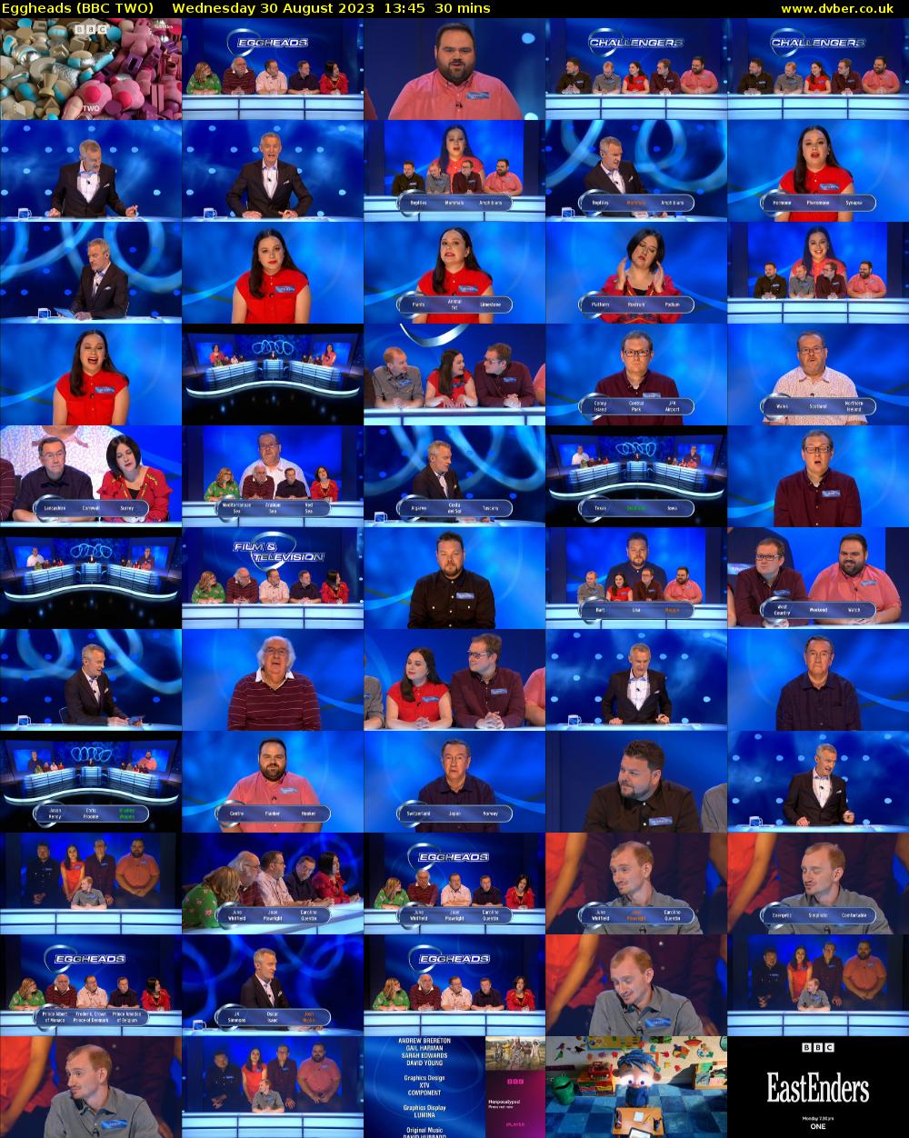 Eggheads (BBC TWO) Wednesday 30 August 2023 13:45 - 14:15