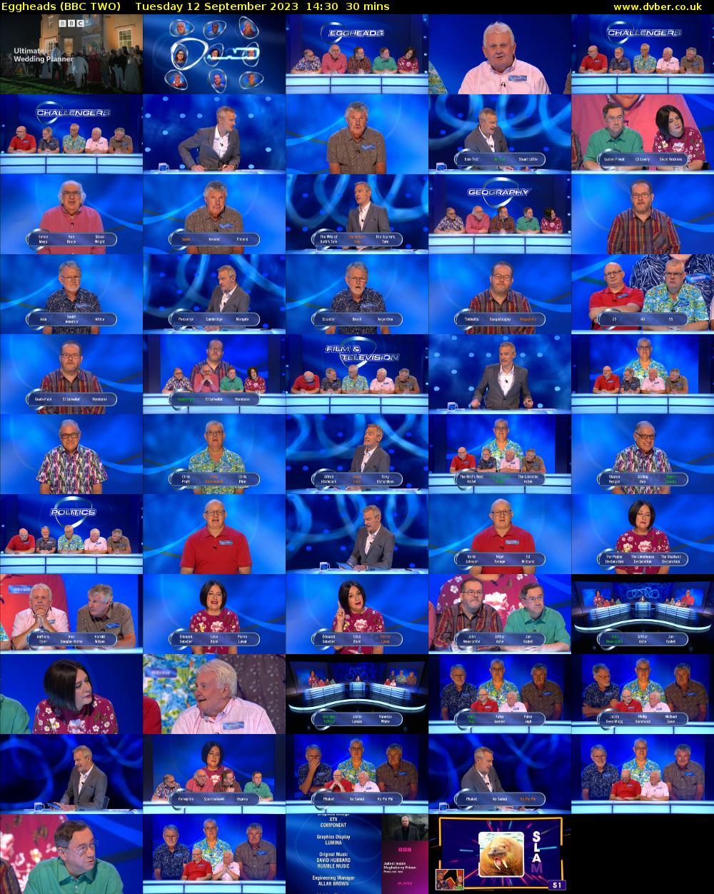 Eggheads (BBC TWO) Tuesday 12 September 2023 14:30 - 15:00