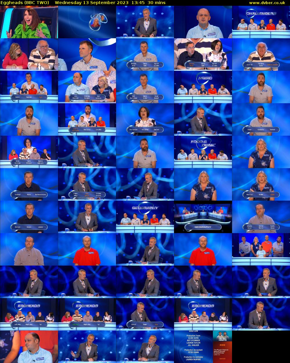 Eggheads (BBC TWO) Wednesday 13 September 2023 13:45 - 14:15