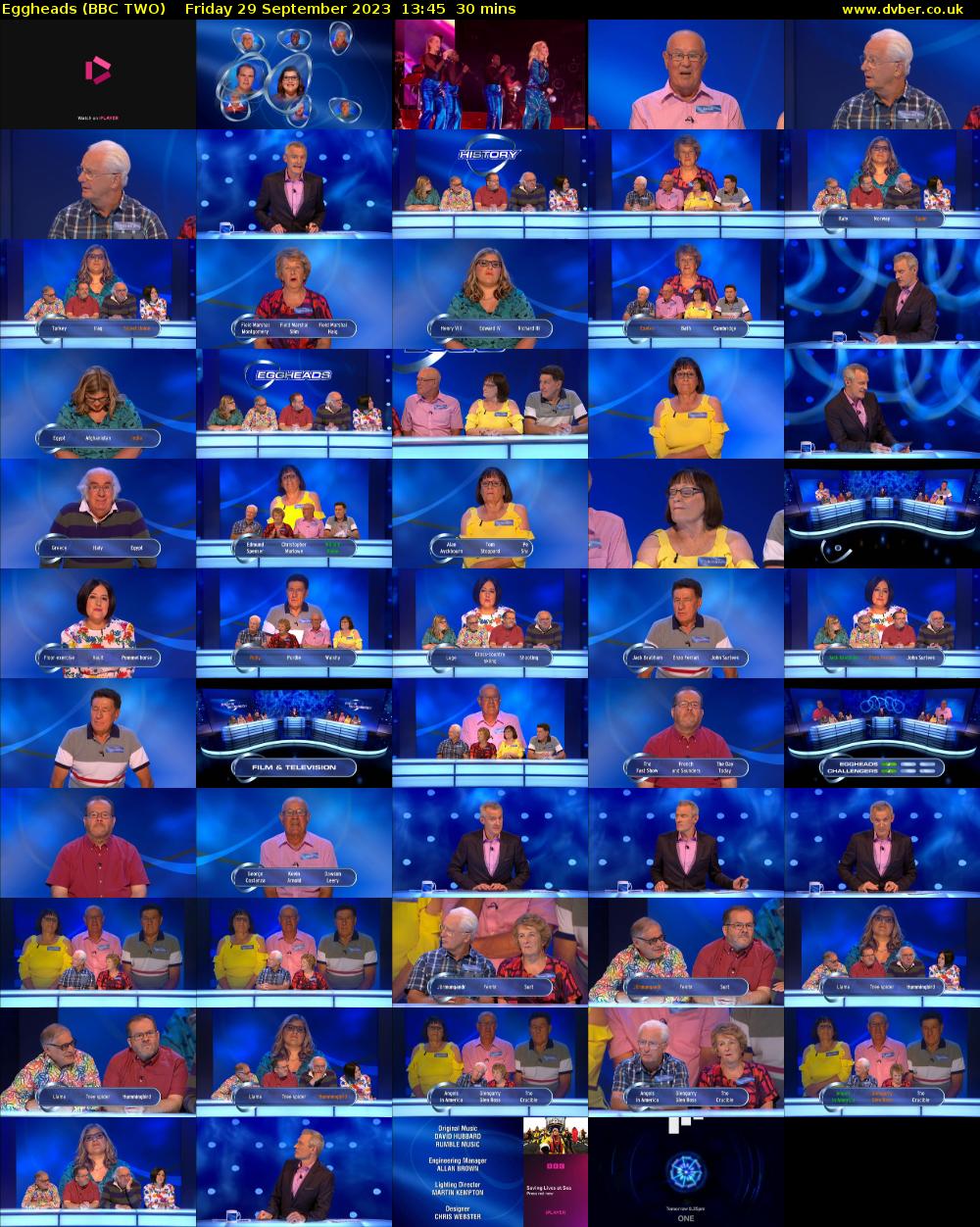 Eggheads (BBC TWO) Friday 29 September 2023 13:45 - 14:15