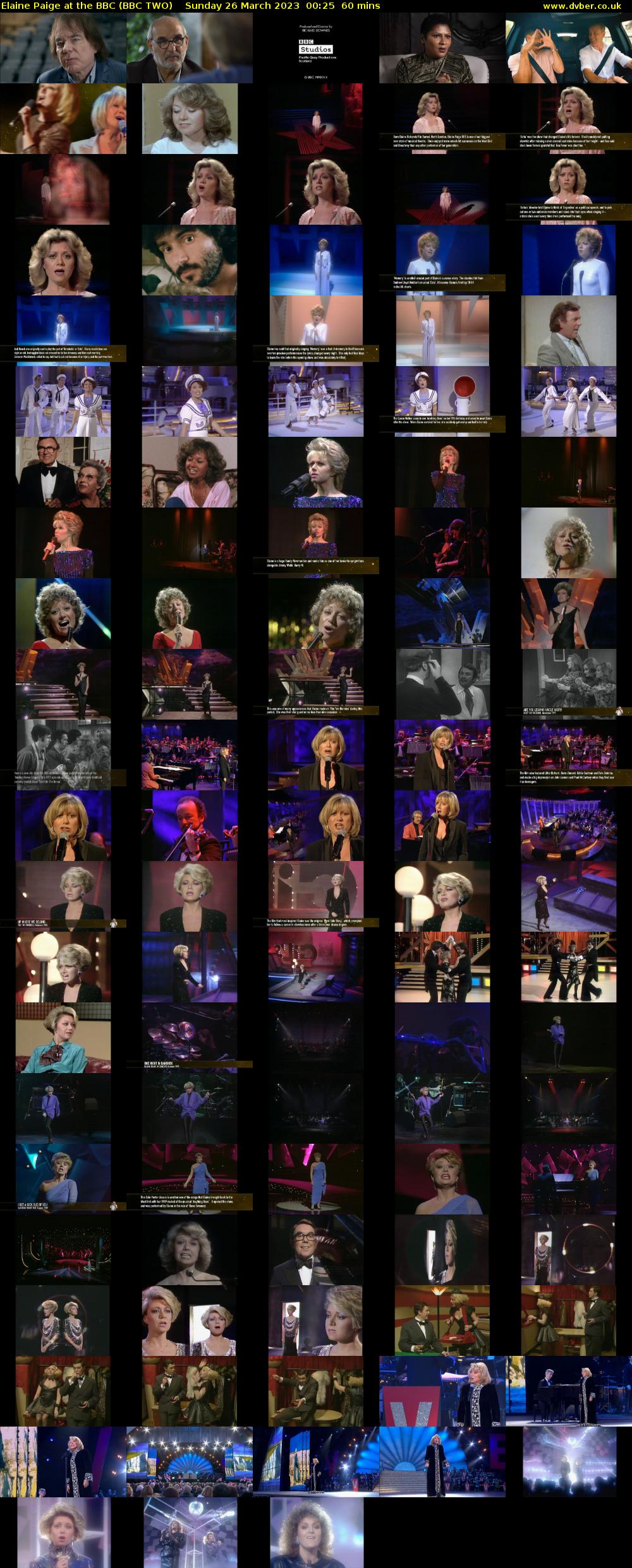 Elaine Paige at the BBC (BBC TWO) Sunday 26 March 2023 00:25 - 02:25