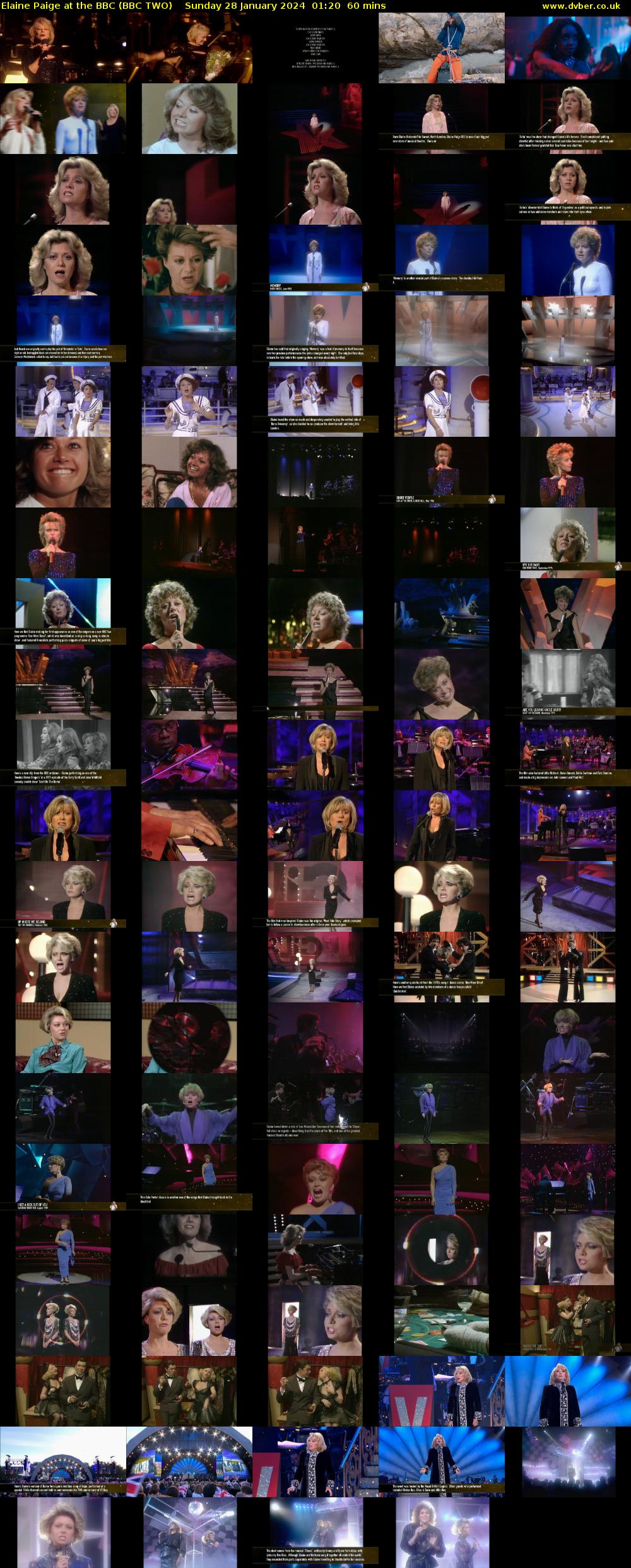 Elaine Paige at the BBC (BBC TWO) Sunday 28 January 2024 01:20 - 02:20
