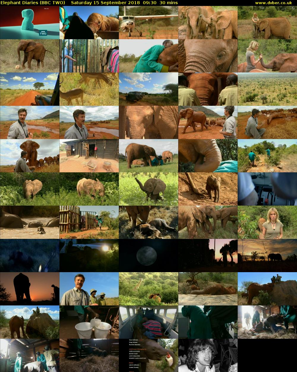 Elephant Diaries (BBC TWO) Saturday 15 September 2018 09:30 - 10:00