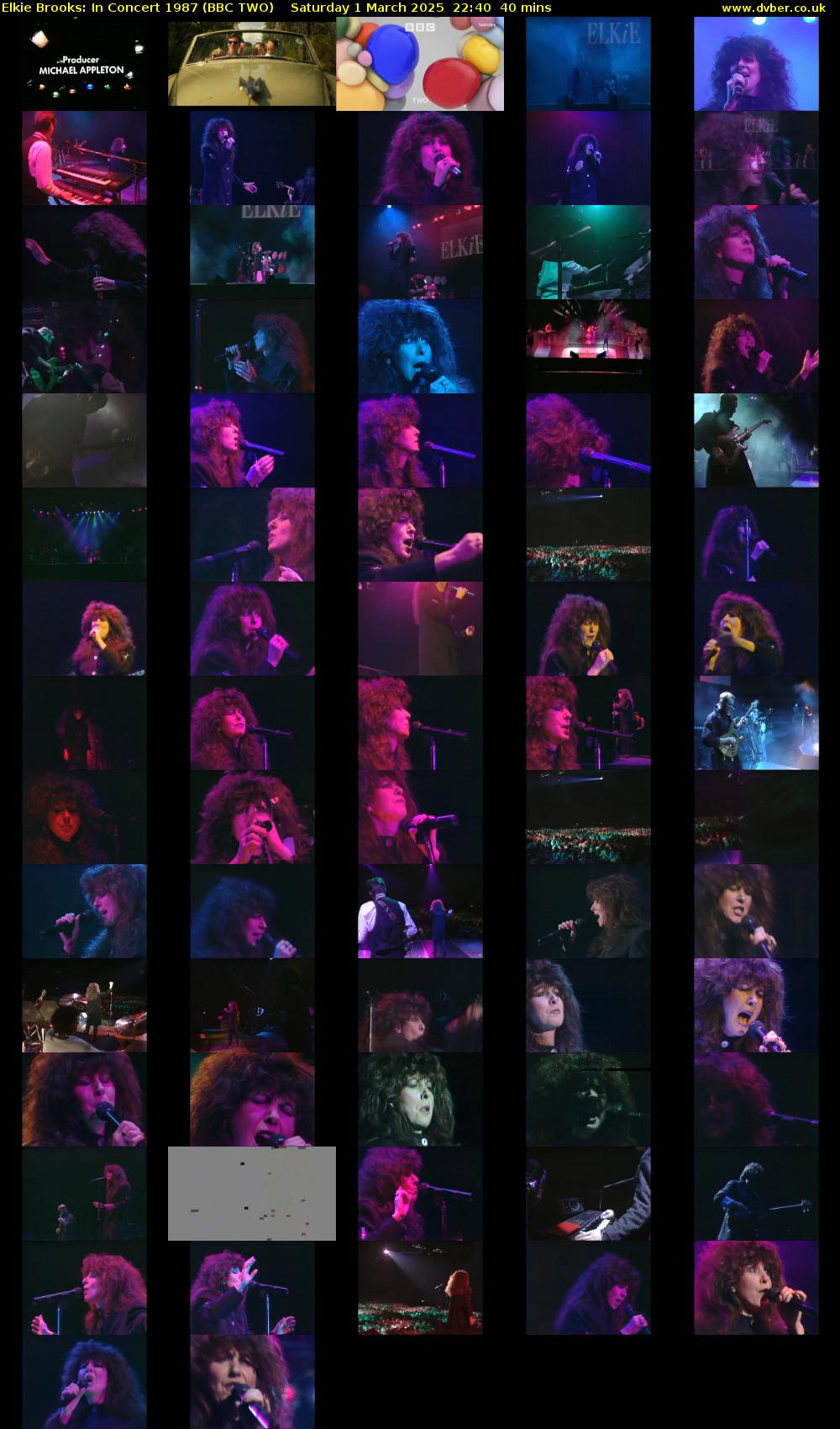 Elkie Brooks: In Concert 1987 (BBC TWO) Saturday 1 March 2025 22:40 - 23:20