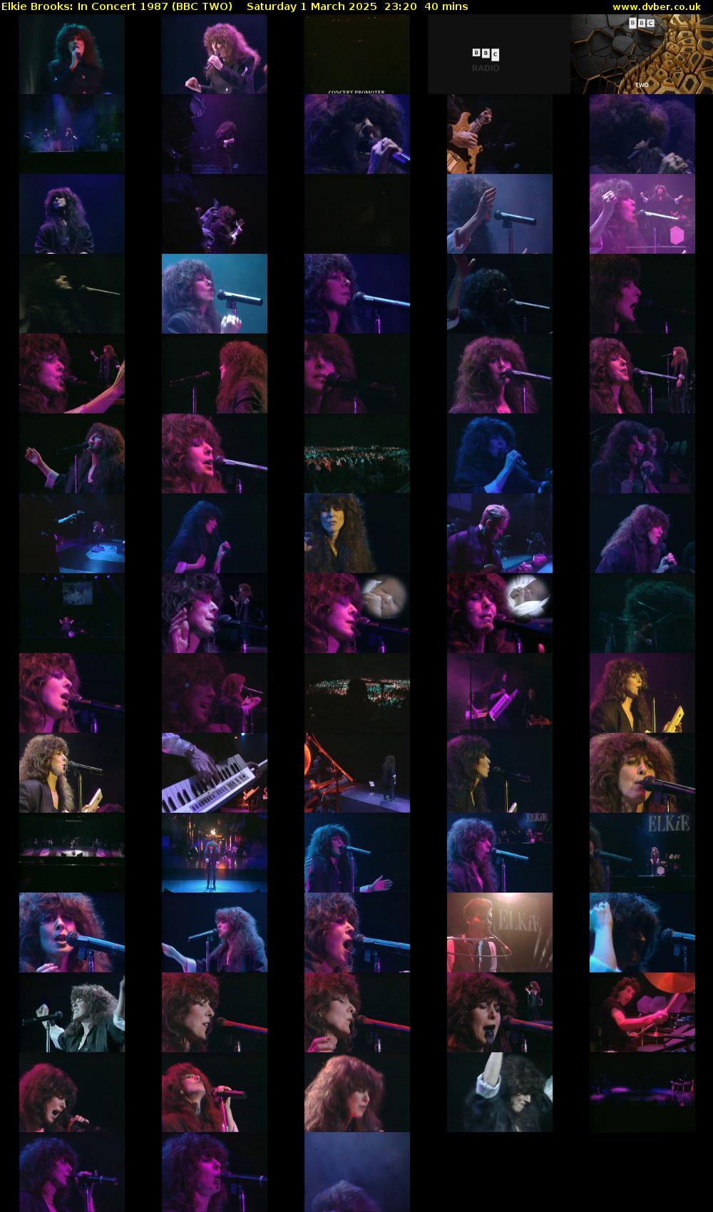 Elkie Brooks: In Concert 1987 (BBC TWO) Saturday 1 March 2025 23:20 - 00:00