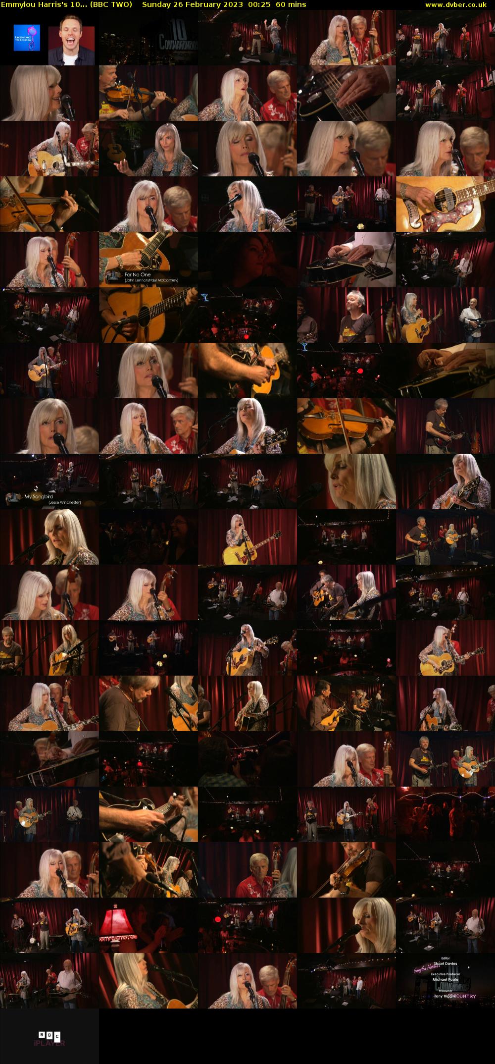 Emmylou Harris's 10... (BBC TWO) Sunday 26 February 2023 00:25 - 01:25