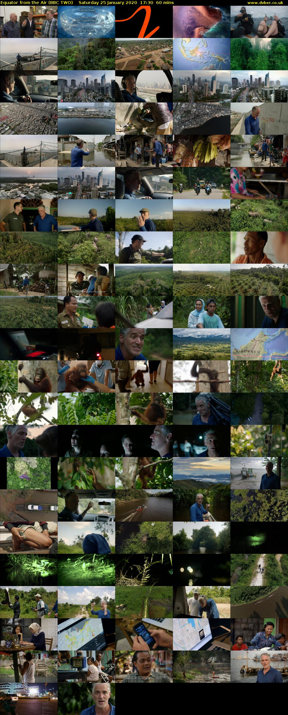 Equator from the Air (BBC TWO) Saturday 25 January 2020 17:30 - 18:30