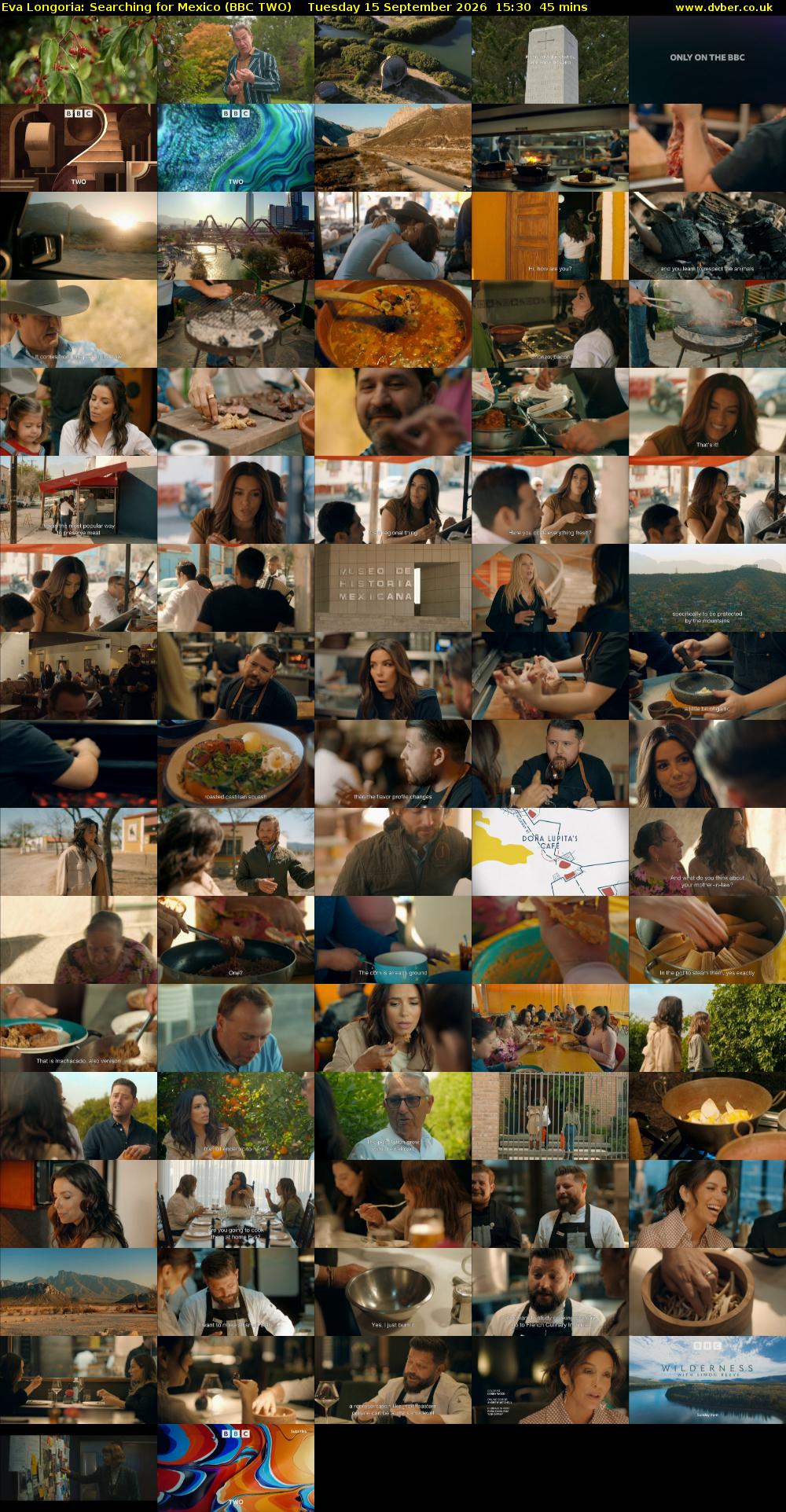 Eva Longoria: Searching for Mexico (BBC TWO) Tuesday 15 September 2026 15:30 - 16:15