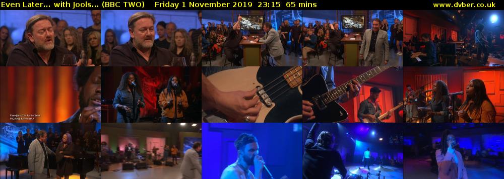 Even Later... with Jools... (BBC TWO) Friday 1 November 2019 23:15 - 00:20