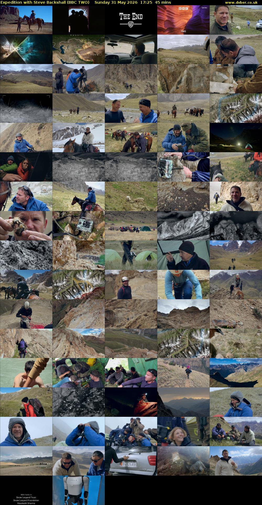 Expedition with Steve Backshall (BBC TWO) Sunday 31 May 2026 17:25 - 18:10