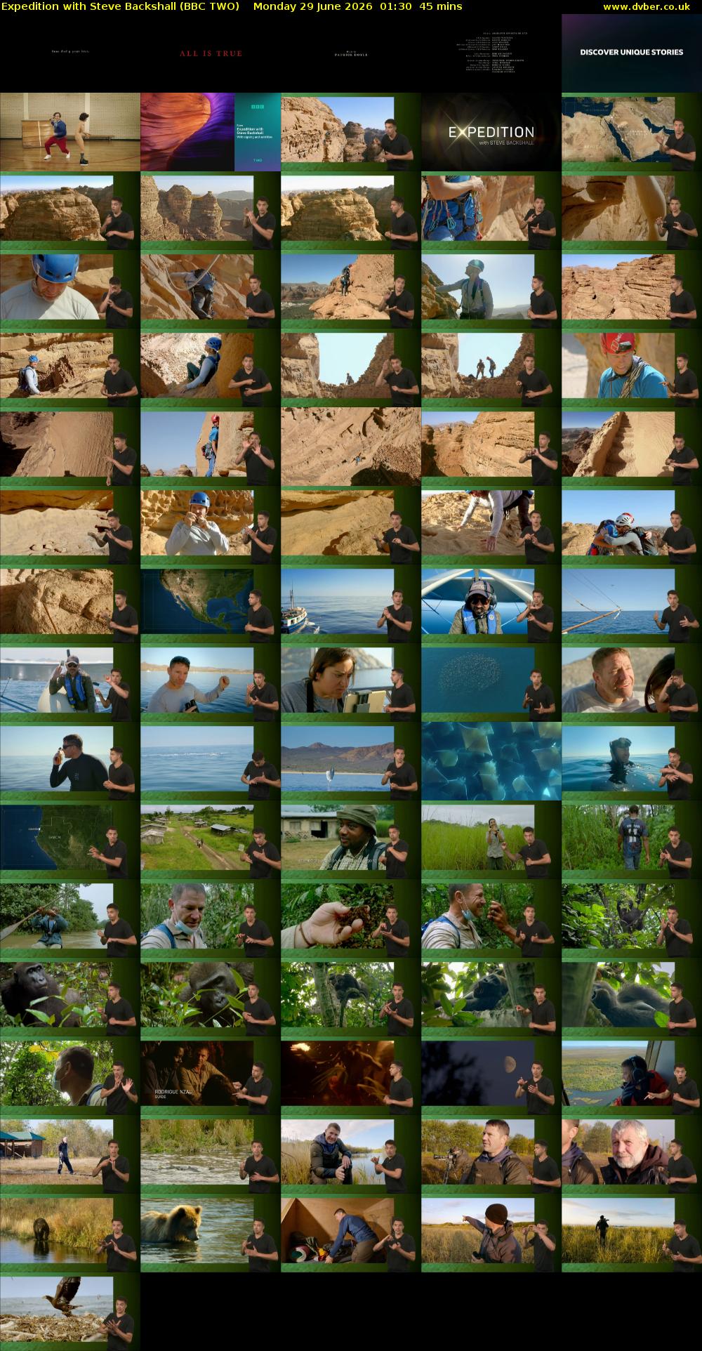 Expedition with Steve Backshall (BBC TWO) Monday 29 June 2026 01:30 - 02:15