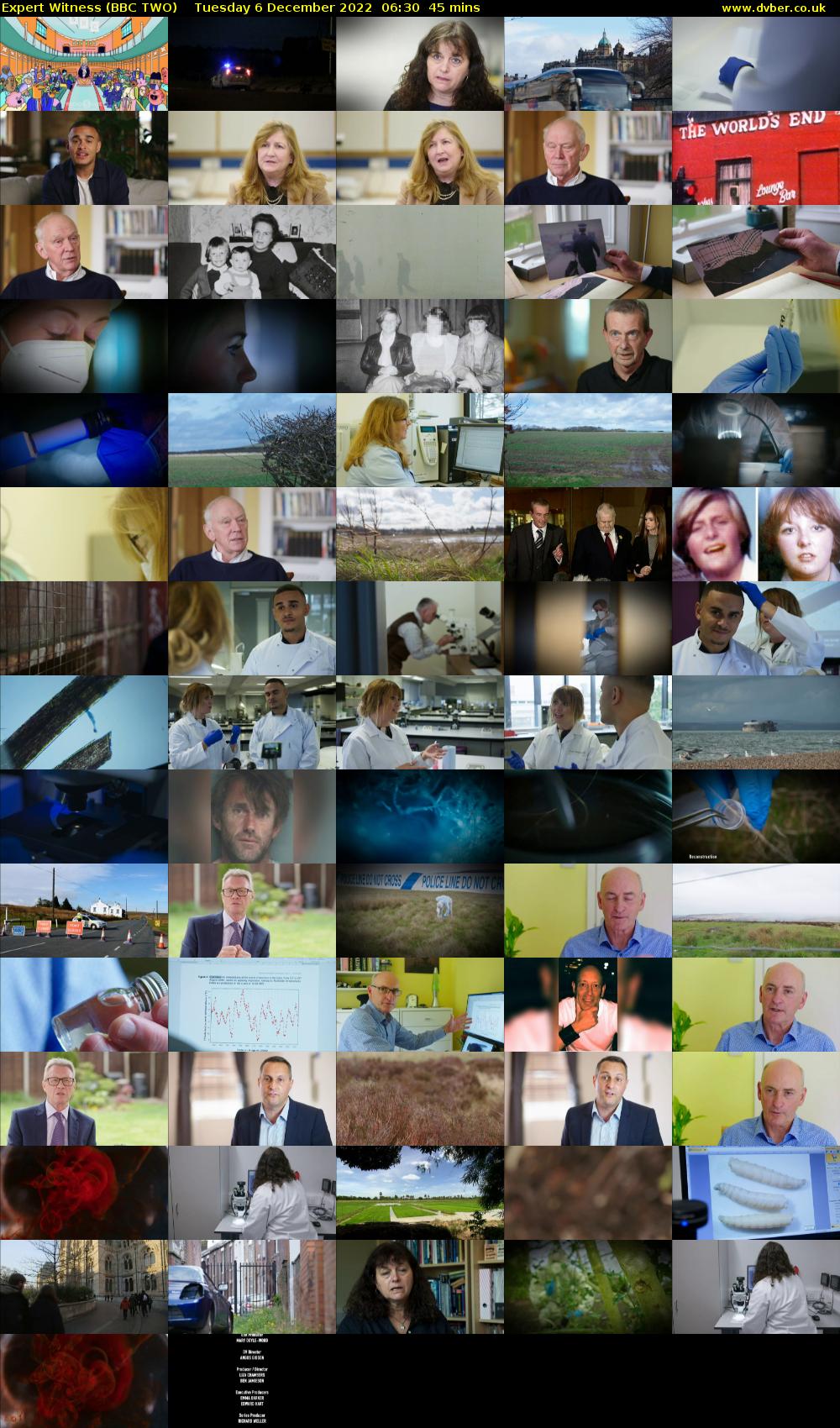 Expert Witness (BBC TWO) Tuesday 6 December 2022 06:30 - 07:15