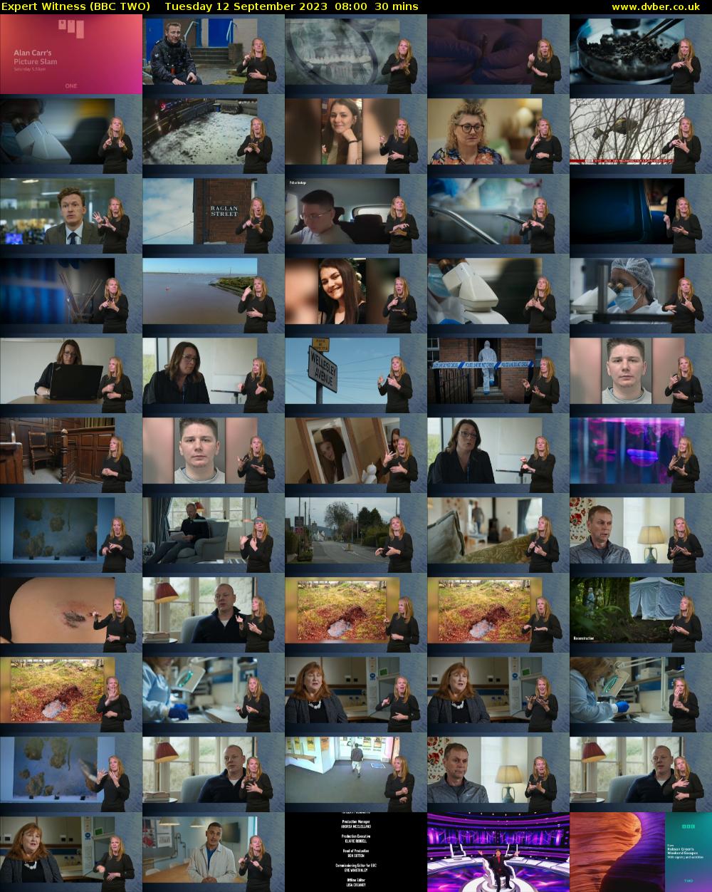 Expert Witness (BBC TWO) Tuesday 12 September 2023 08:00 - 08:30