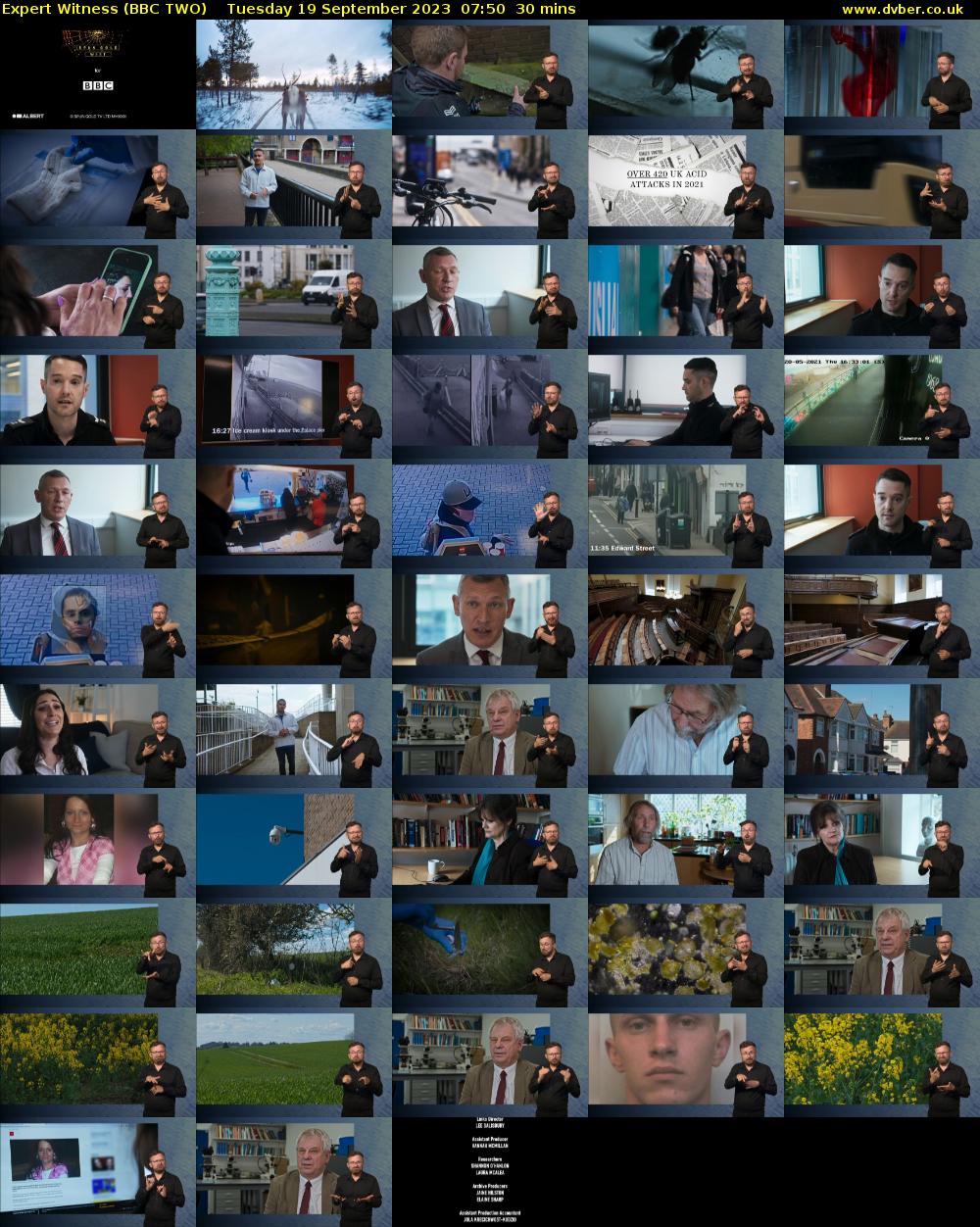 Expert Witness (BBC TWO) Tuesday 19 September 2023 07:50 - 08:20