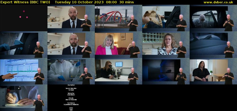 Expert Witness (BBC TWO) Tuesday 10 October 2023 08:00 - 08:30