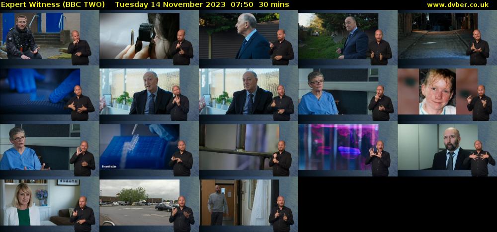 Expert Witness (BBC TWO) Tuesday 14 November 2023 07:50 - 08:20