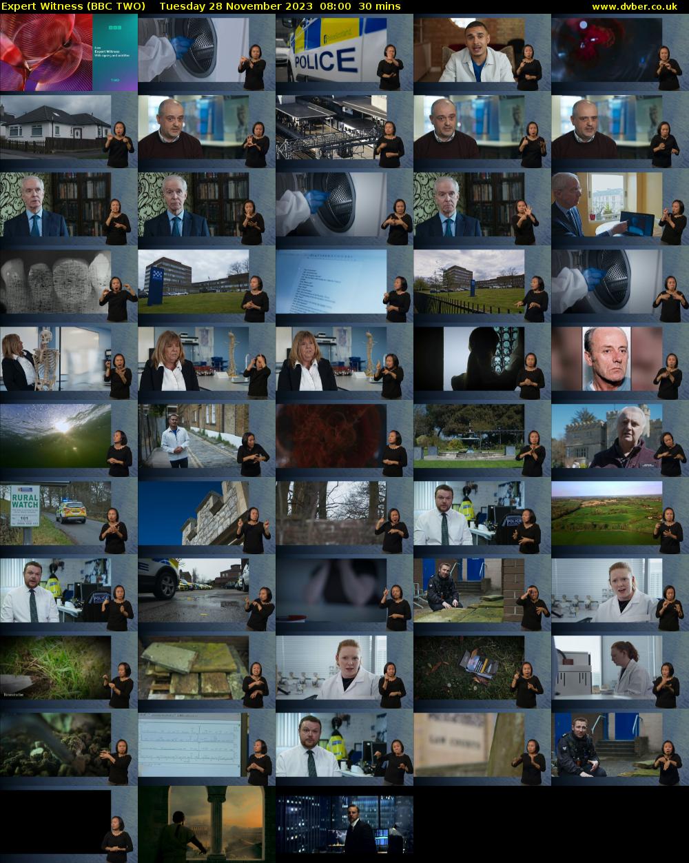 Expert Witness (BBC TWO) Tuesday 28 November 2023 08:00 - 08:30