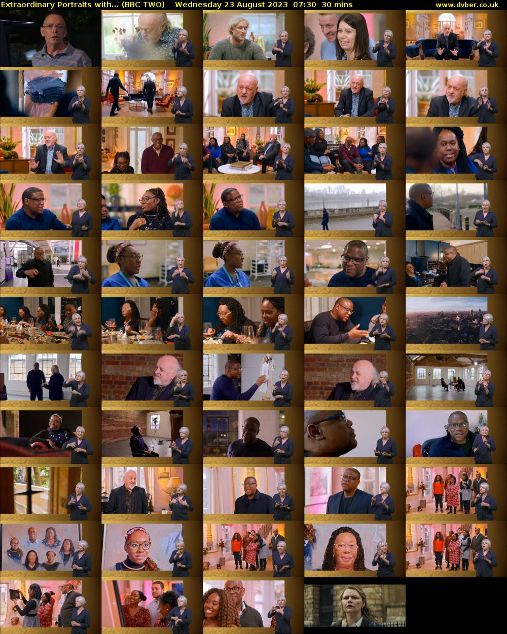 Extraordinary Portraits with... (BBC TWO) Wednesday 23 August 2023 07:30 - 08:00