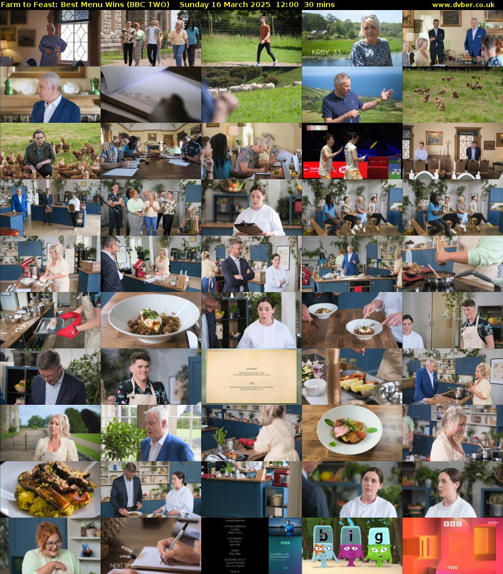 Farm to Feast: Best Menu Wins (BBC TWO) Sunday 16 March 2025 12:00 - 12:30