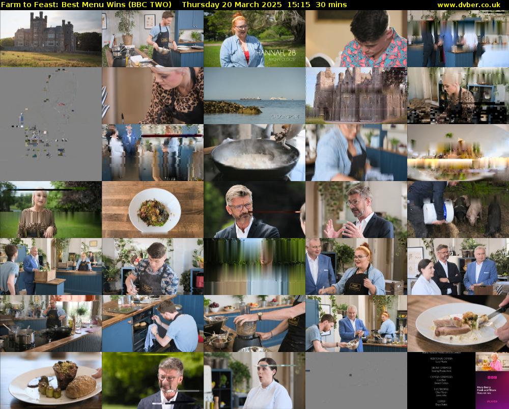 Farm to Feast: Best Menu Wins (BBC TWO) Thursday 20 March 2025 15:15 - 15:45
