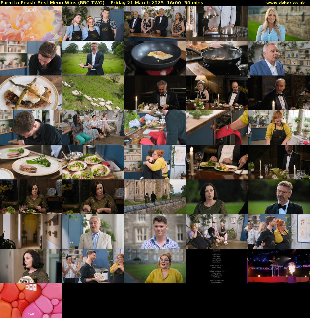 Farm to Feast: Best Menu Wins (BBC TWO) Friday 21 March 2025 16:00 - 16:30