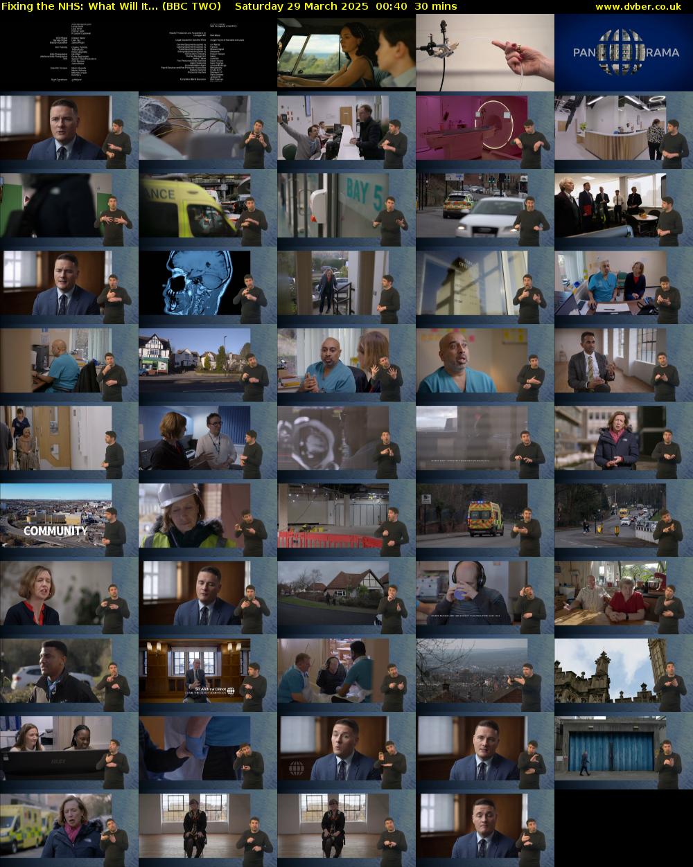 Fixing the NHS: What Will It... (BBC TWO) Saturday 29 March 2025 00:40 - 01:10