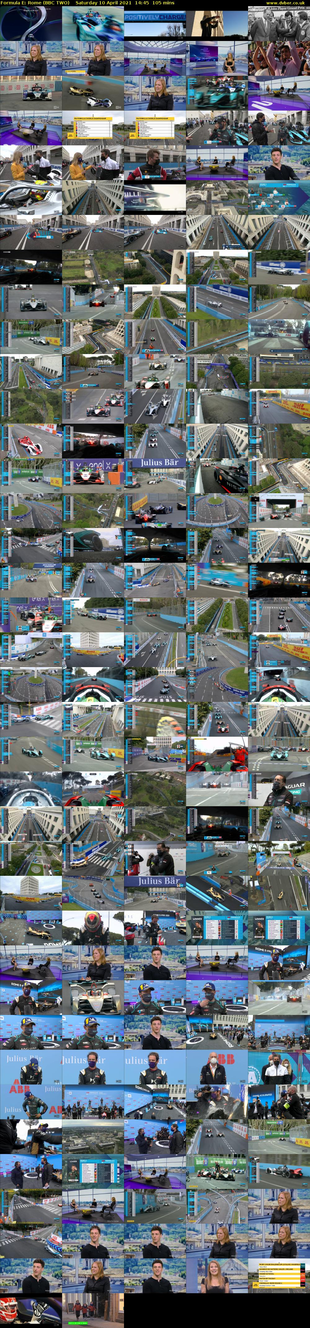 Formula E: Rome (BBC TWO) Saturday 10 April 2021 14:45 - 16:30