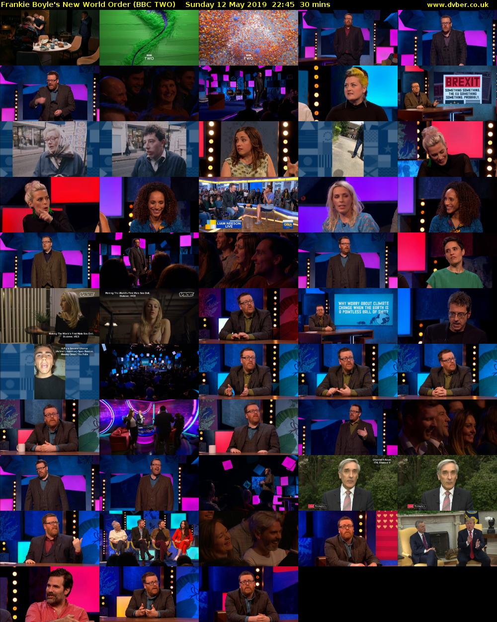 Frankie Boyle's New World Order (BBC TWO) Sunday 12 May 2019 22:45 - 23:15