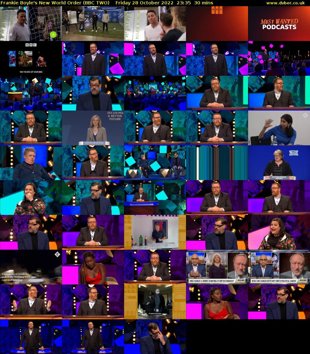 Frankie Boyle's New World Order (BBC TWO) Friday 28 October 2022 23:35 - 00:05