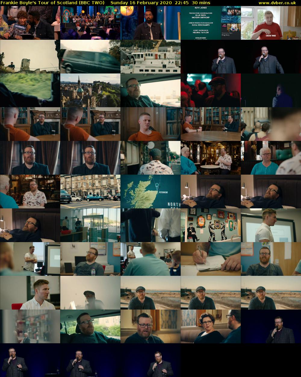 Frankie Boyle's Tour of Scotland (BBC TWO) Sunday 16 February 2020 22:45 - 23:15