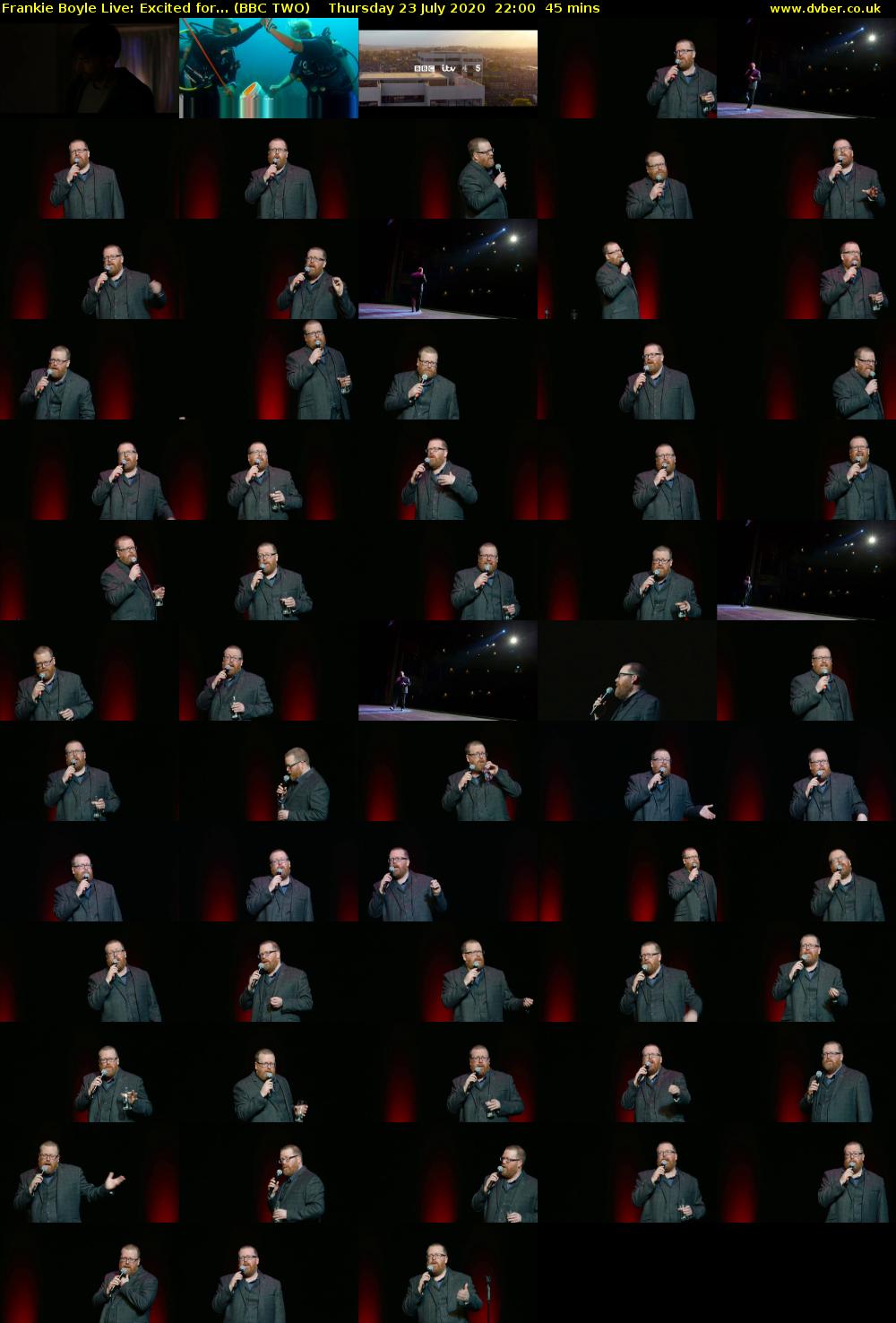 Frankie Boyle Live: Excited for... (BBC TWO) Thursday 23 July 2020 22:00 - 22:45