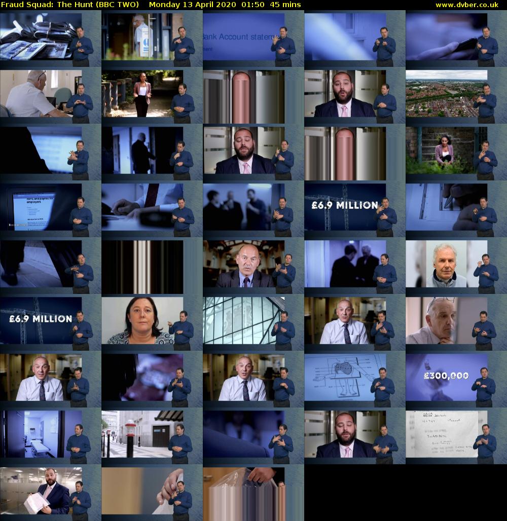 Fraud Squad: The Hunt (BBC TWO) Monday 13 April 2020 01:50 - 02:35